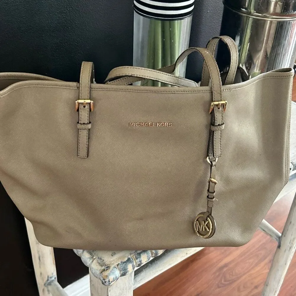 Michael Kors Signature logo, tote bag, taupe large